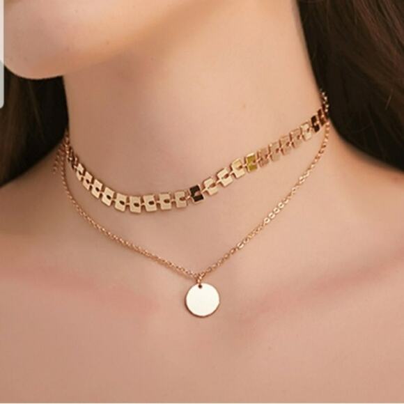 *Liliana* Choker and Disc Necklace - Picture 4 of 4